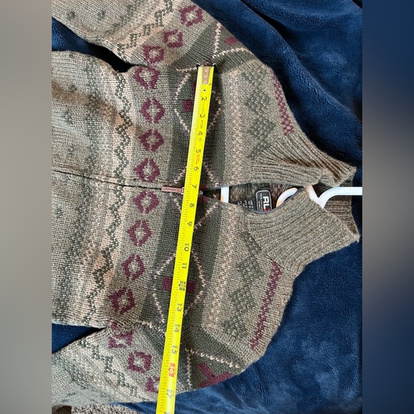 Vintage Ralph Lauren RLX Wool‎ Mockneck Fair Isle Sweater Zip Up - Picture 5 of 7